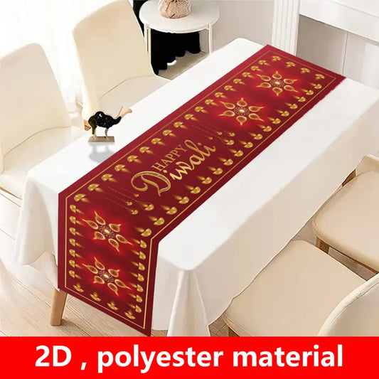 1pc 2D Happy Diwali Festival Tablecloth