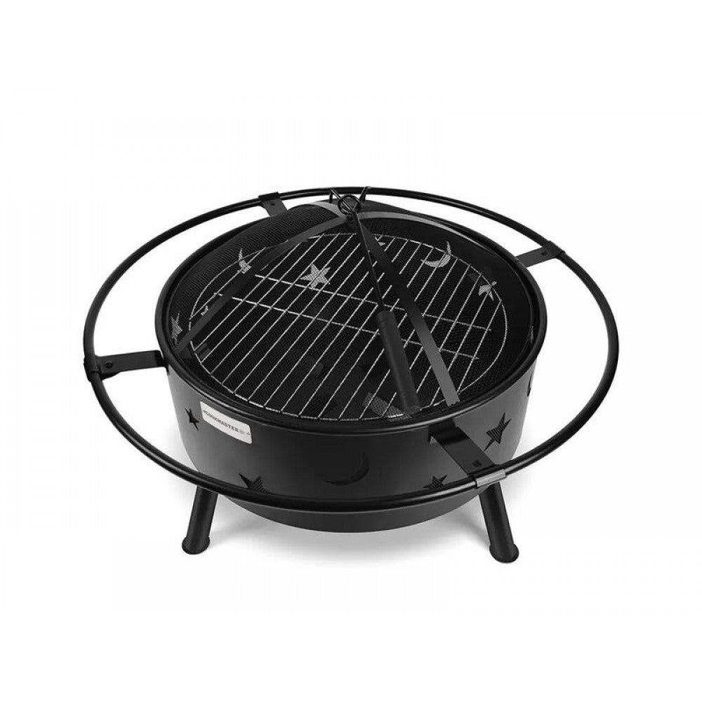 2-in-1 Outdoor Fire Pit & BBQ Bowl with Hibachi-Style Grill