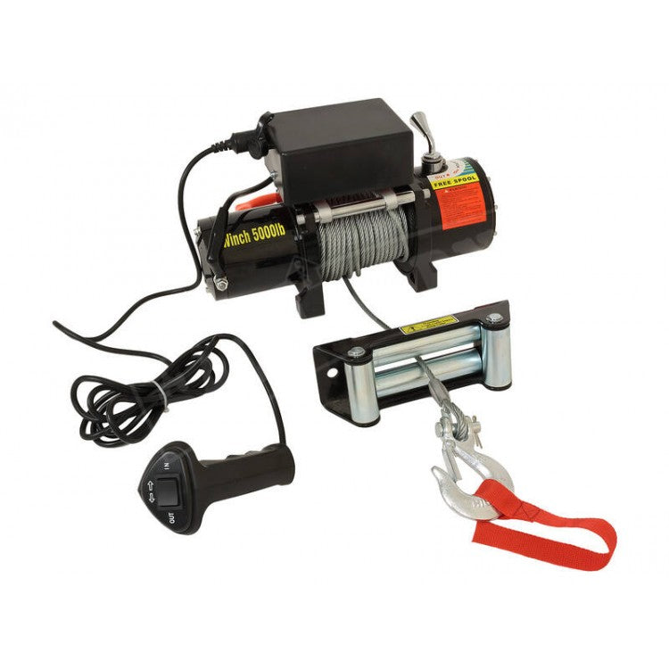 5000lbs Winch 12V + 4-Way Roller Fairlead | 2200kg Recovery / Boat Winches 1.2HP
