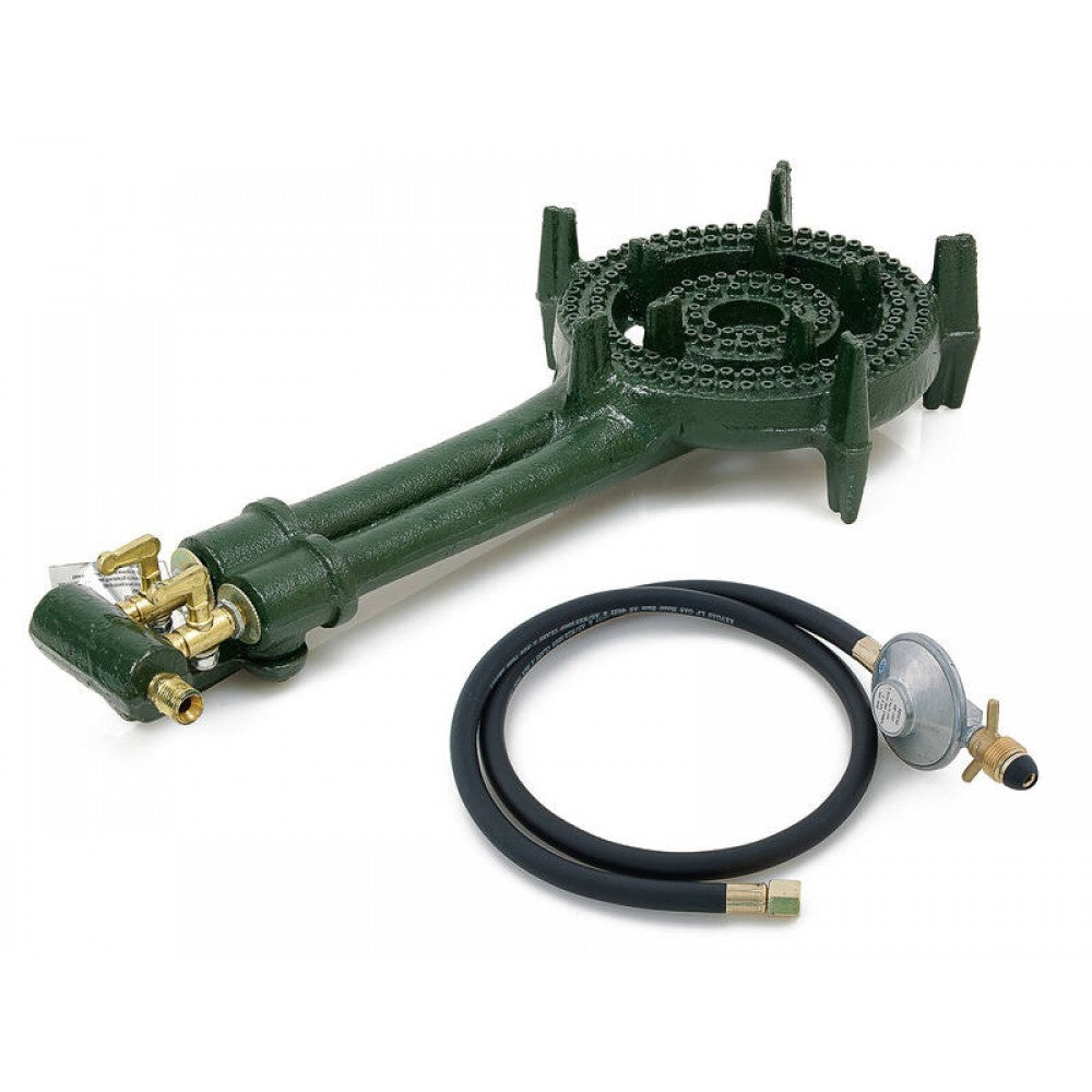 2 Ring Single Burner LPG Gas Hob Cooker Stove | Cast Iron + QCC Regulator Hose