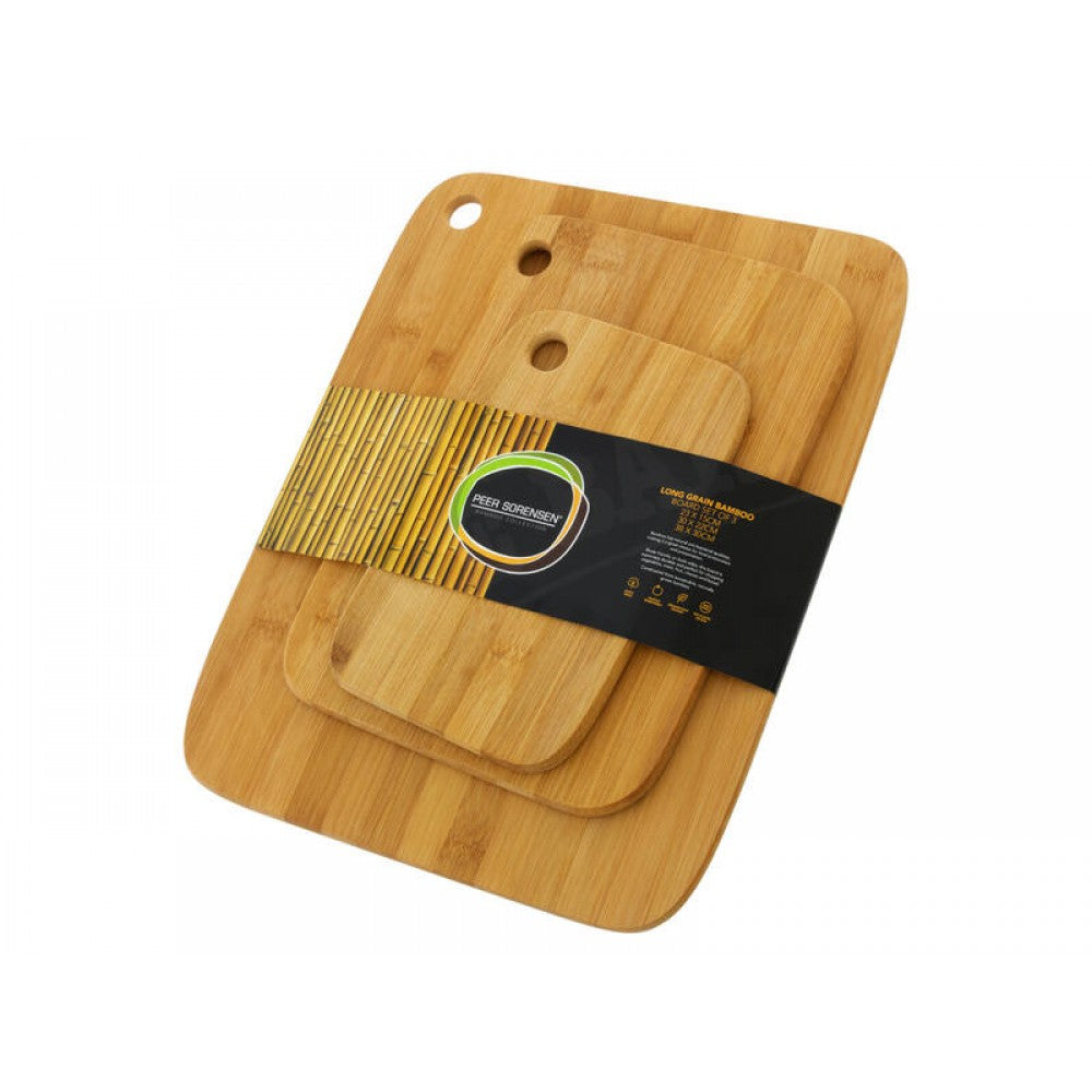 Bamboo Chopping Board Set Long Grain 3pc PEER SORENSEN