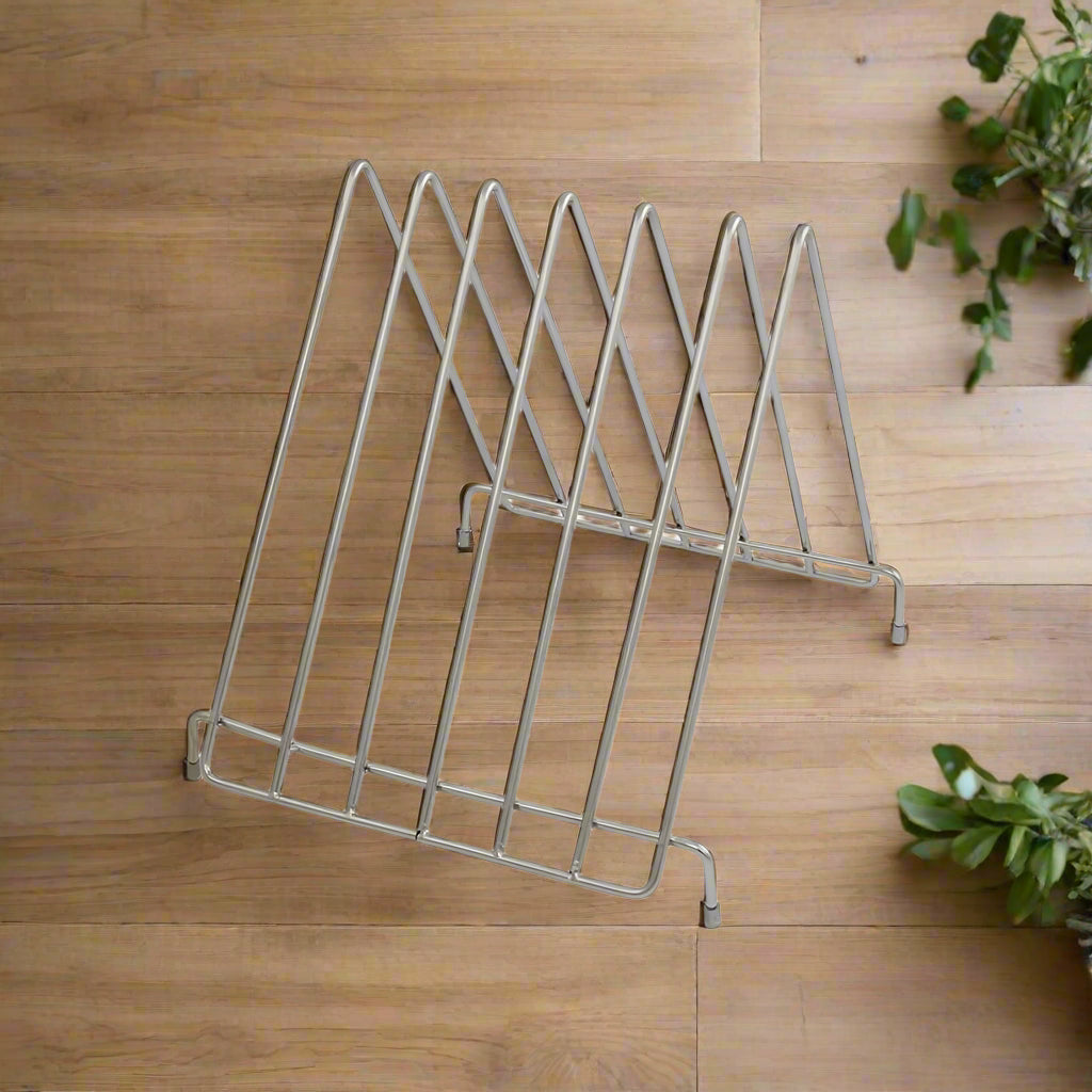 Chopping Board Stand Stainless Steel 6 Slots