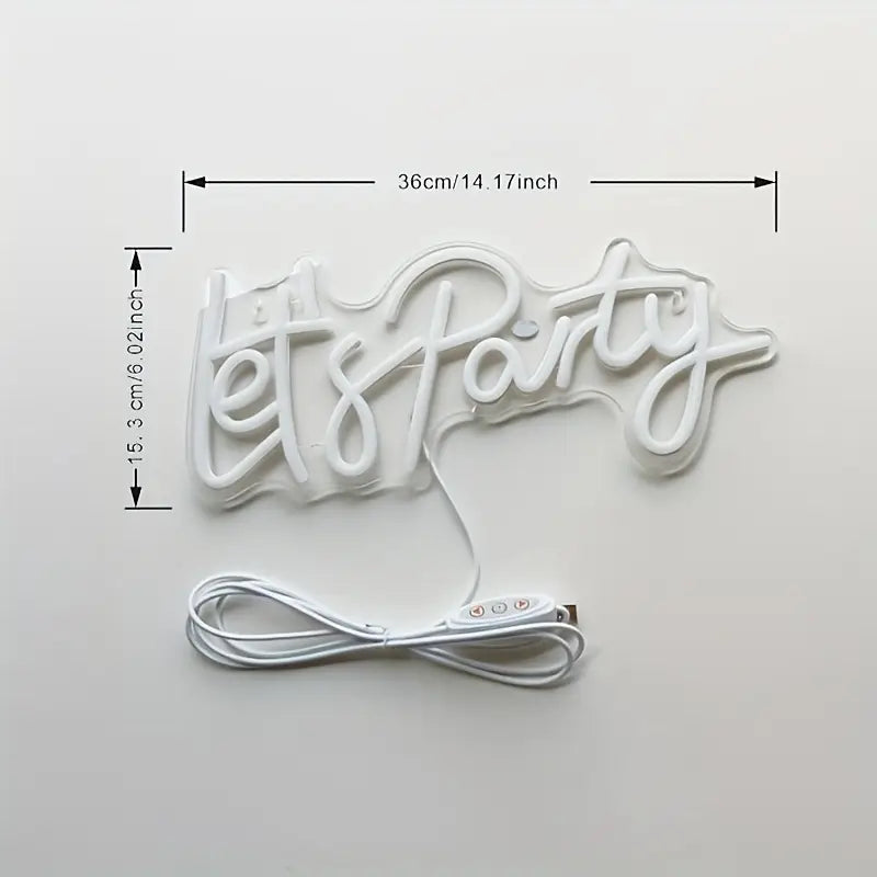Let's Party LED Neon Sign - Warm White