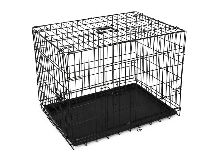 76cm Folding Crate Pet Cage with Floor Tray Black 76cmx52x58cm