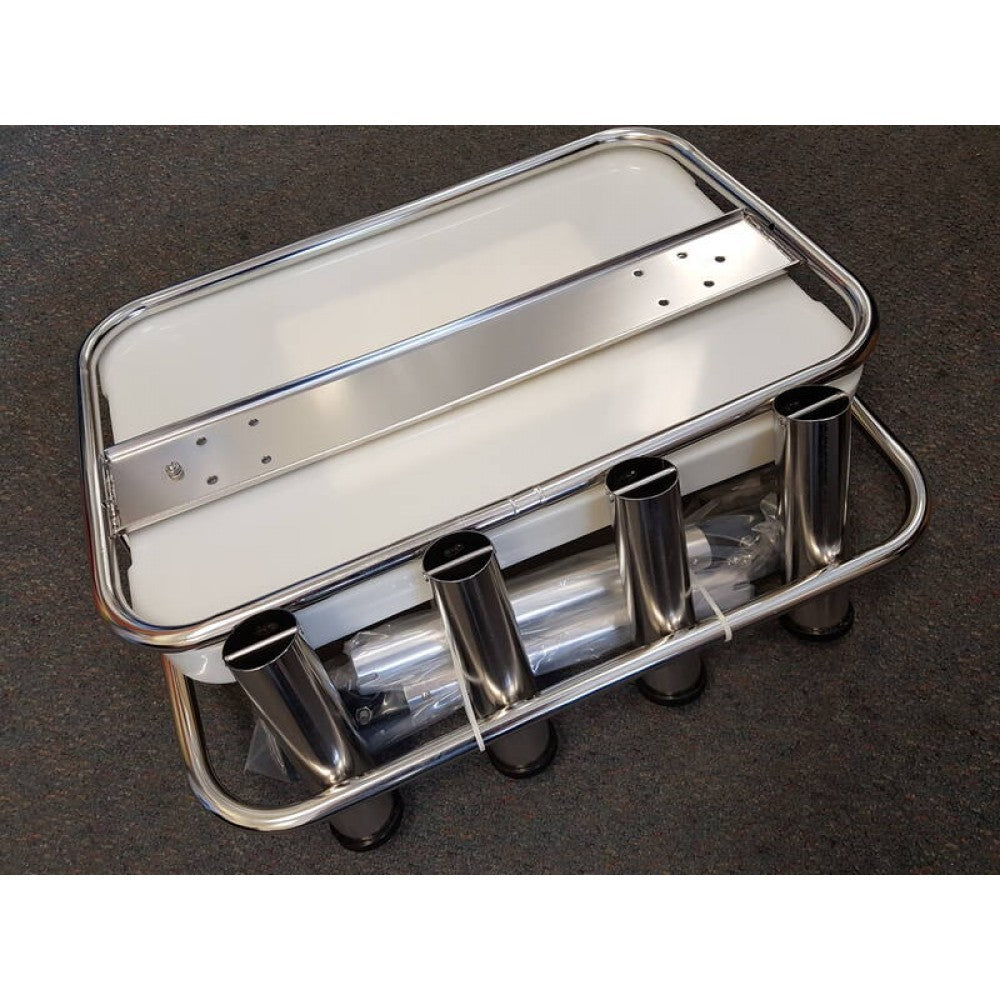61cm Framed Fishing Bait Board + 4x Rod Holders + 2x Brackets | Boat Baitboards