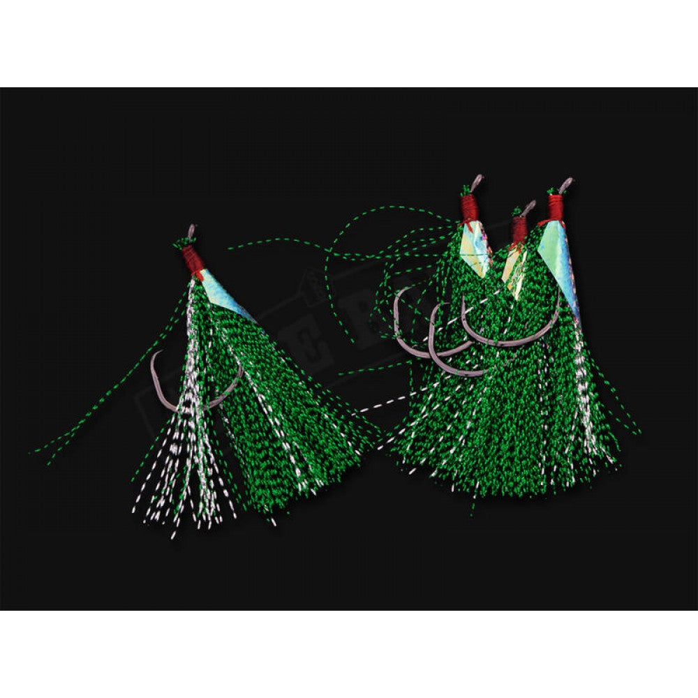 Fishing Flasher Hooks Size 4/0 4Pcs Gree