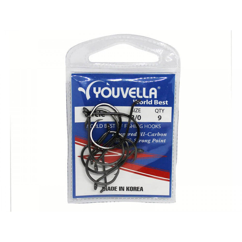 Circle Fishing Hooks - Size 3/0 - Pack of 9 - YOUVELLA