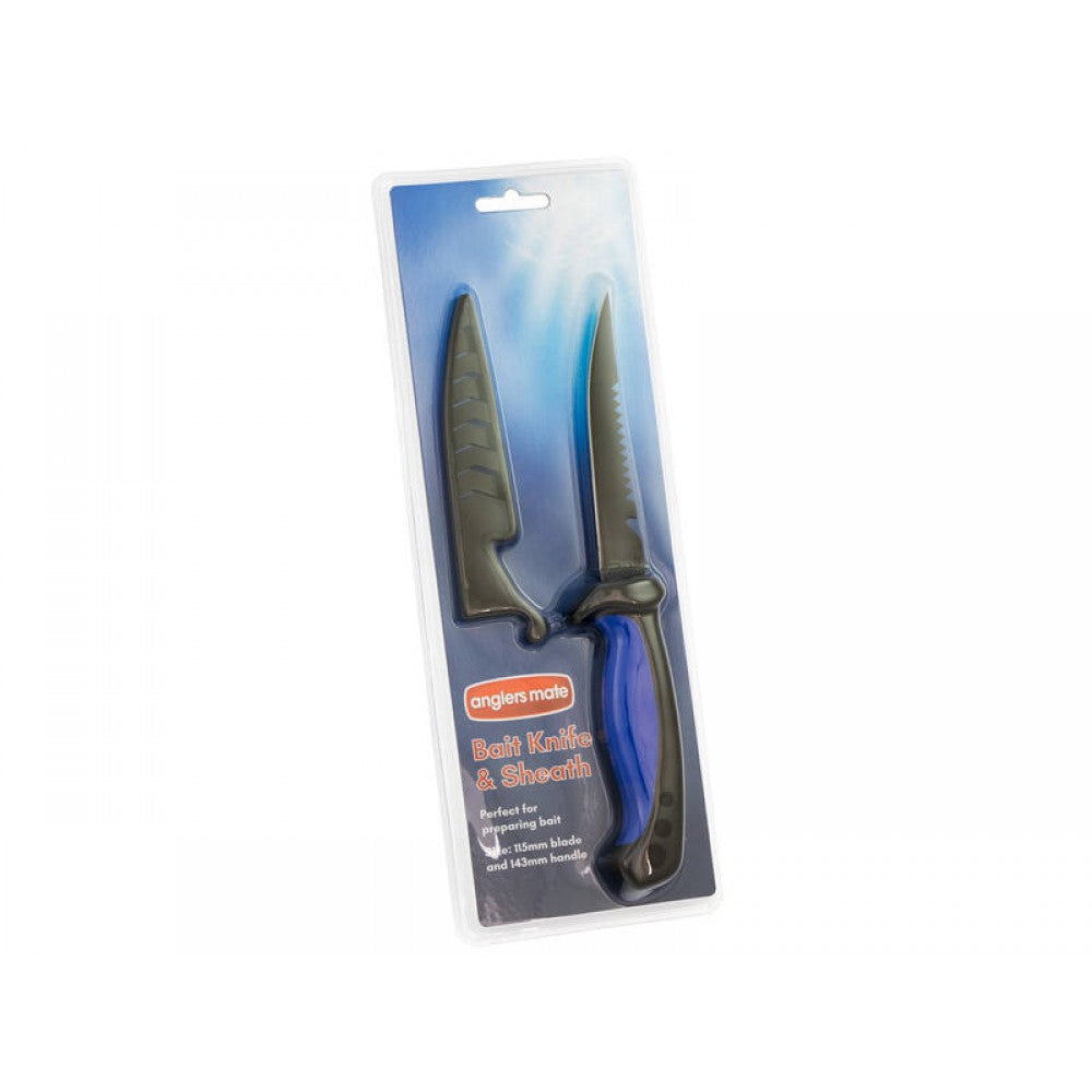 4.5" (115mm) Bait Knife & Sheath - Stainless Steel Blade