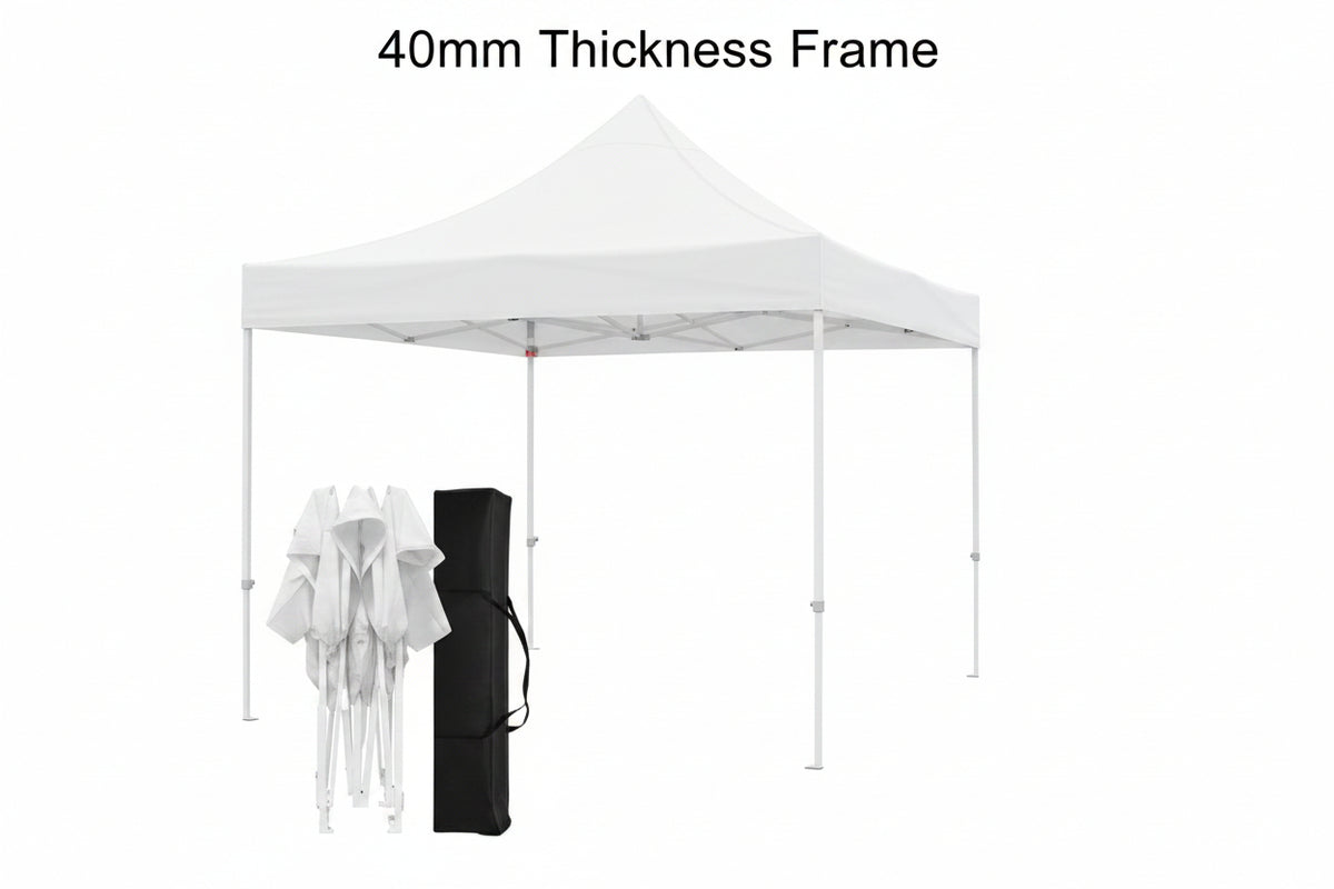 Gazebo 3mx3m White Heavy Duty White Frame 40mm
