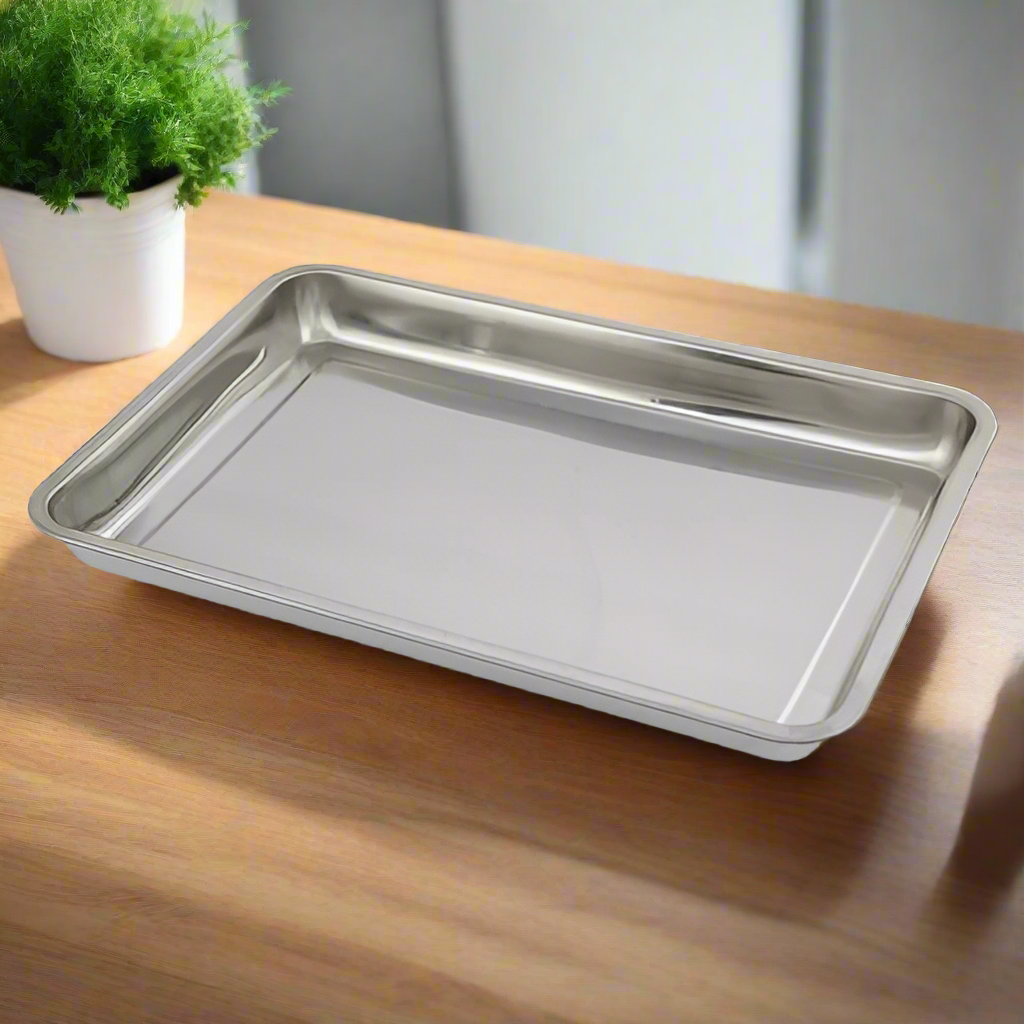 Stainless Steel Tray 49.5 x 39.5 x 4.5cm Large Dish