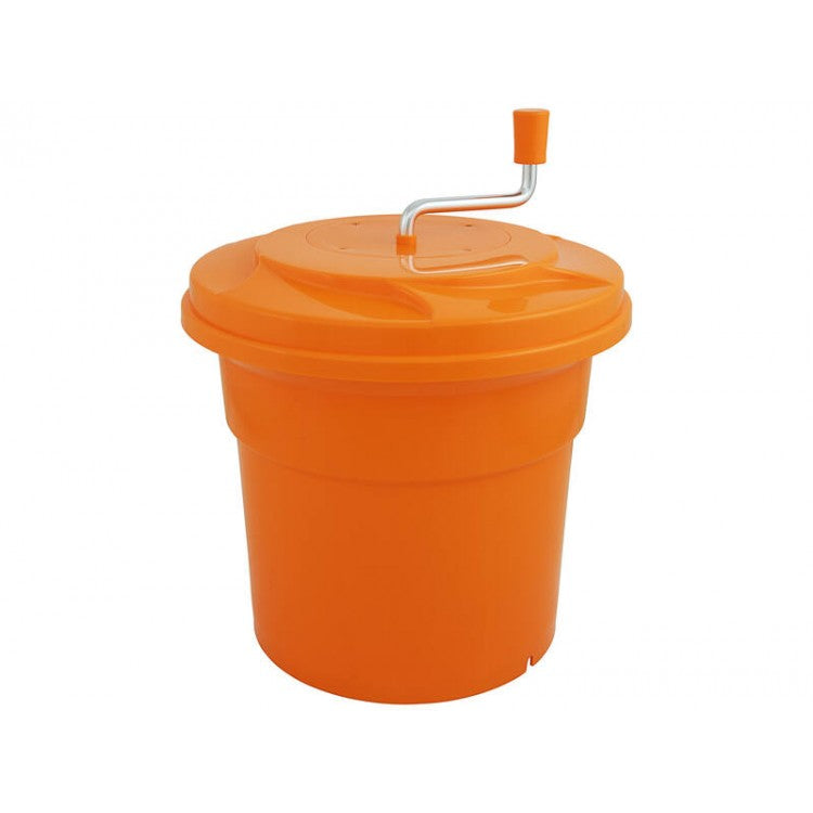 12L Commercial Salad Spinner - Fast, Manual Rotation - Orange