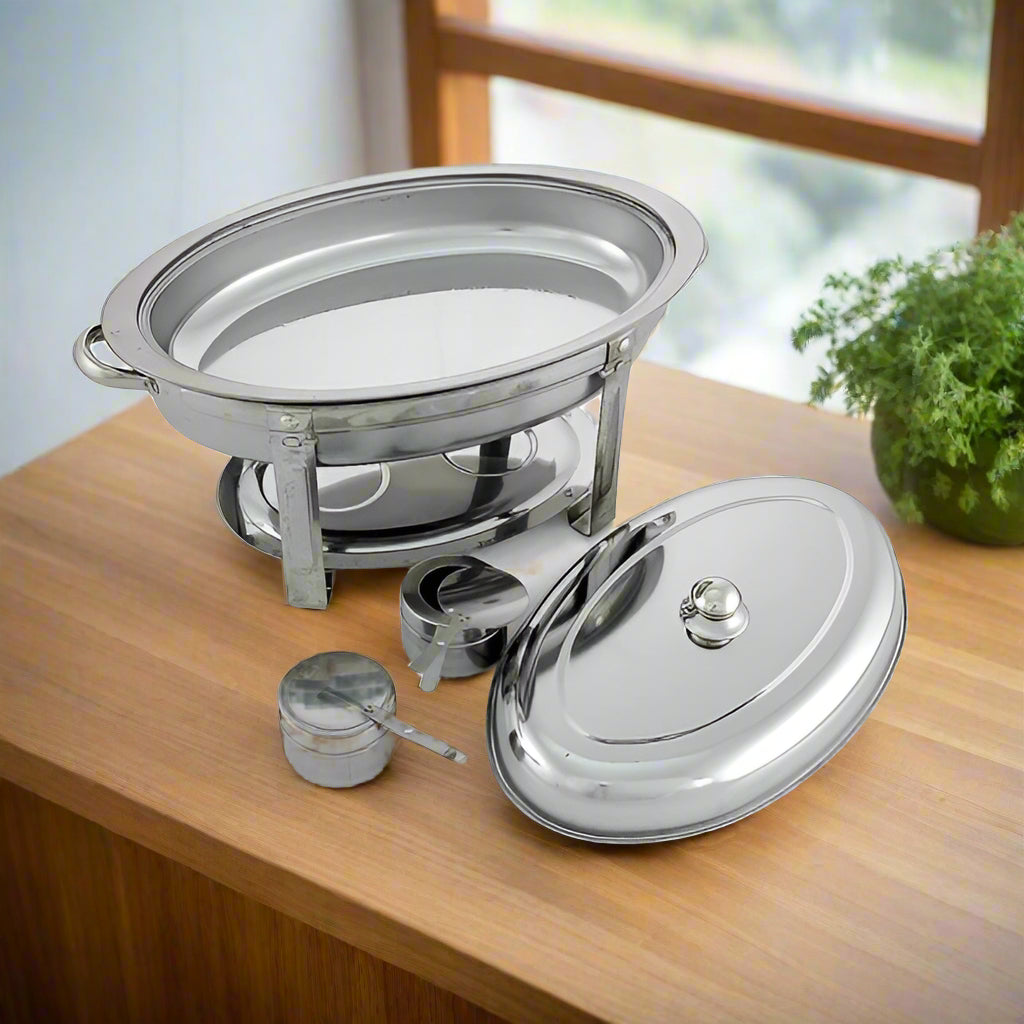 Oval Chafing Dish Food Warmer 5.5L