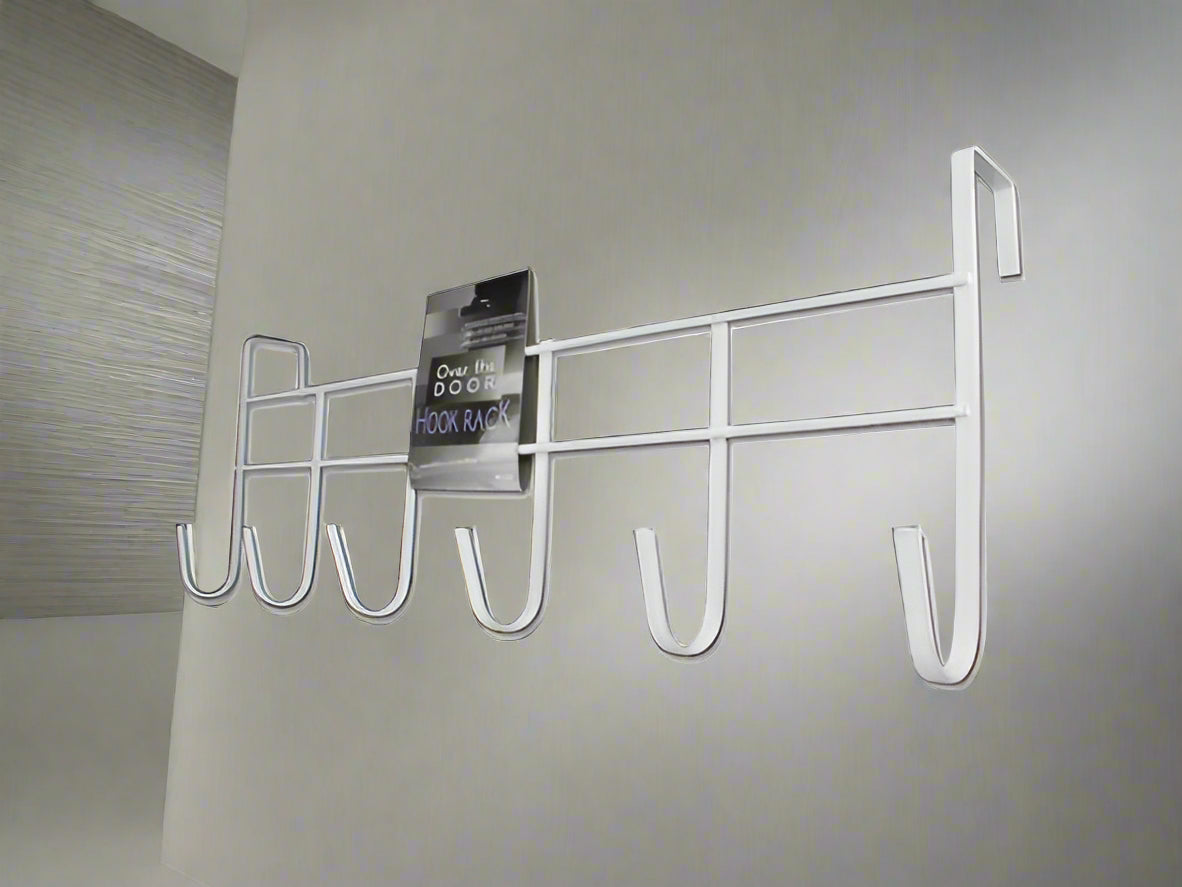 Over The Door Hook Rack - White