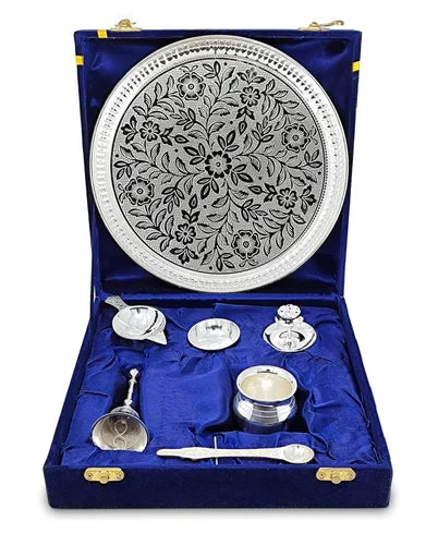 Pooja Thali Set Silver