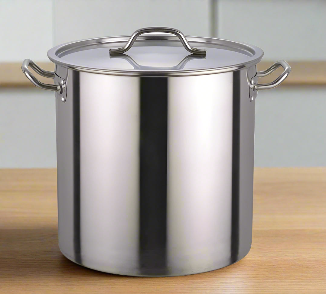 Stock Pot 130L with Lid Stainless Steel