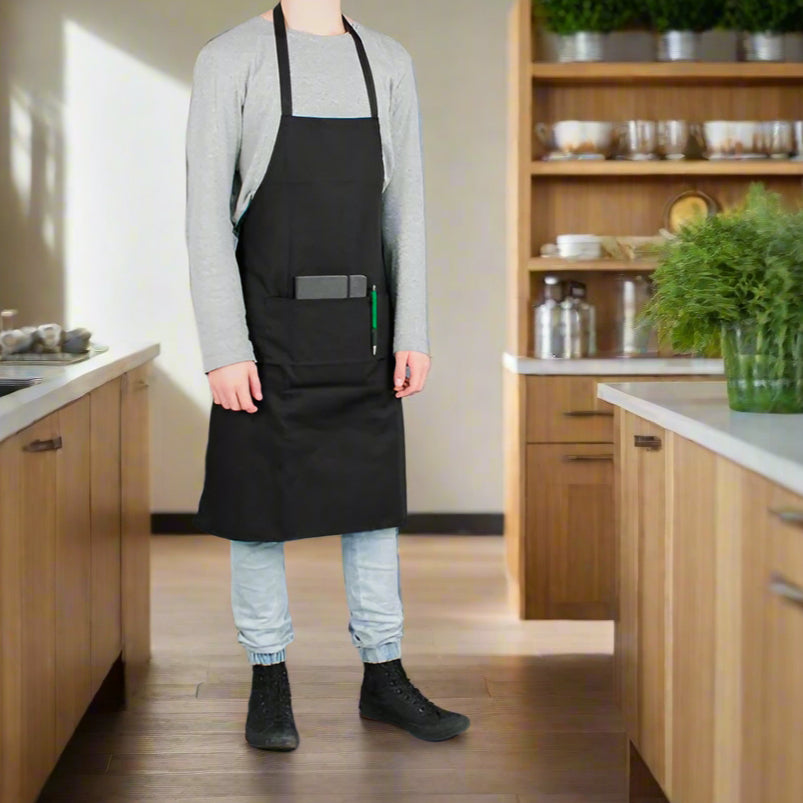 Bib Apron & Pocket - BLACK