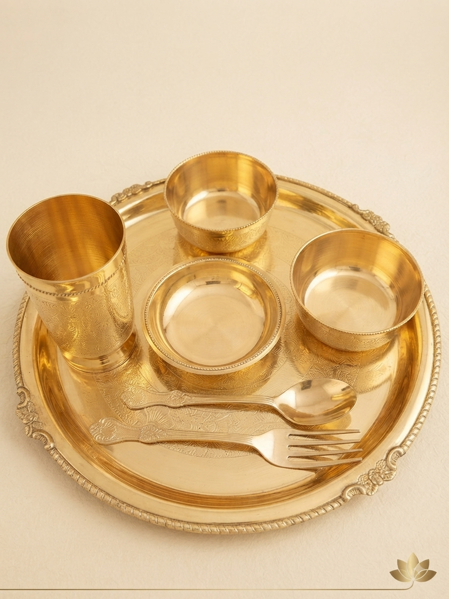 Pure Brass Heritage Thali Set Pure Brass