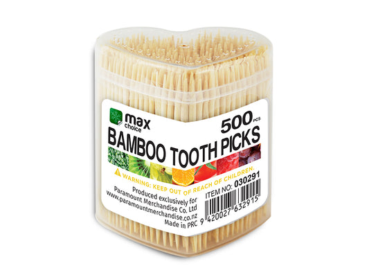 Max Choice Bamboo Tooth Picks 500’s – 030291