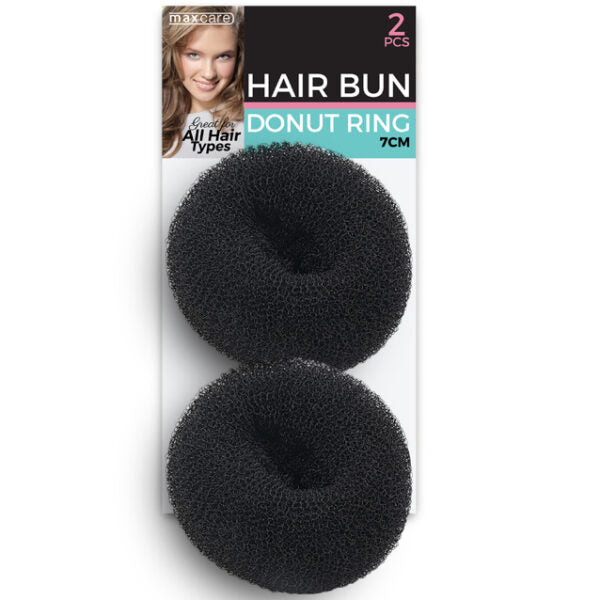 MC Hair Bun Donut Ring Black 7cm x2’s – 040640