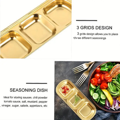 4pcs Stainless Steel Luxury Gold Dip Dish Set