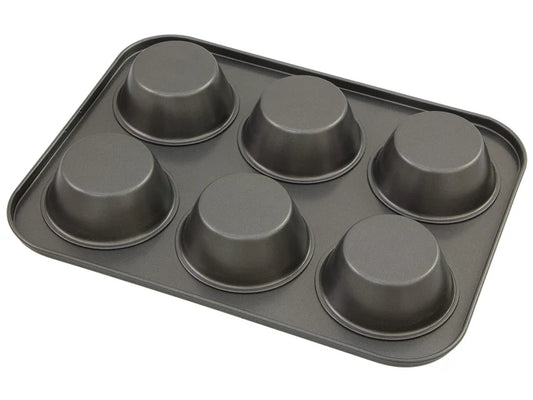 6 Cup Large Jumbo Muffin Pan 35cm x 26cm Non-Stick Baking Tray