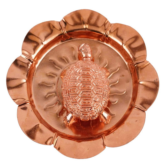 De-Ultimate Kachua Yantra Vaastu/fengshui Copper Tortoise-Turtle with Metal Plate Copper (2 Pieces, Copper)