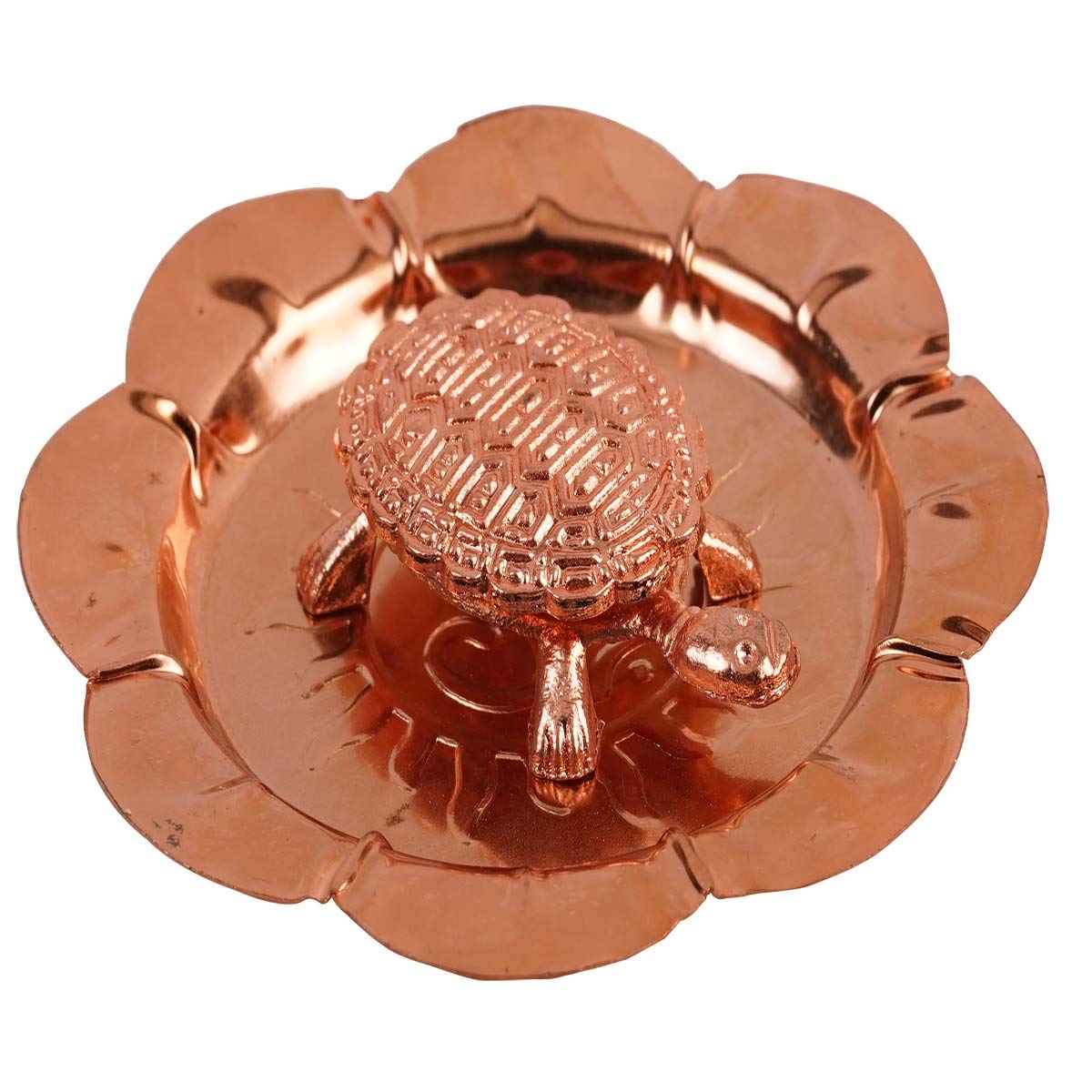 De-Ultimate Kachua Yantra Vaastu/fengshui Copper Tortoise-Turtle with Metal Plate Copper (2 Pieces, Copper)