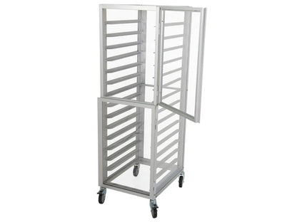 Enclosed Aluminium Bakers Rack - 2 Doors - 15 Tiers - Fits GN1/1 Trays