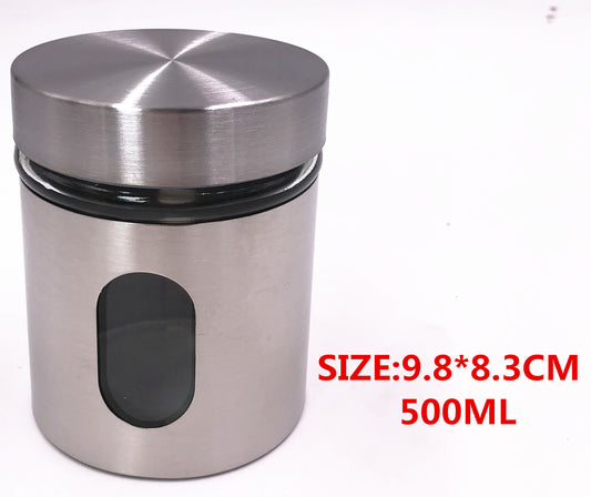 Kitchen Stainless Steel Seasoning Box Spice Jar-500ML