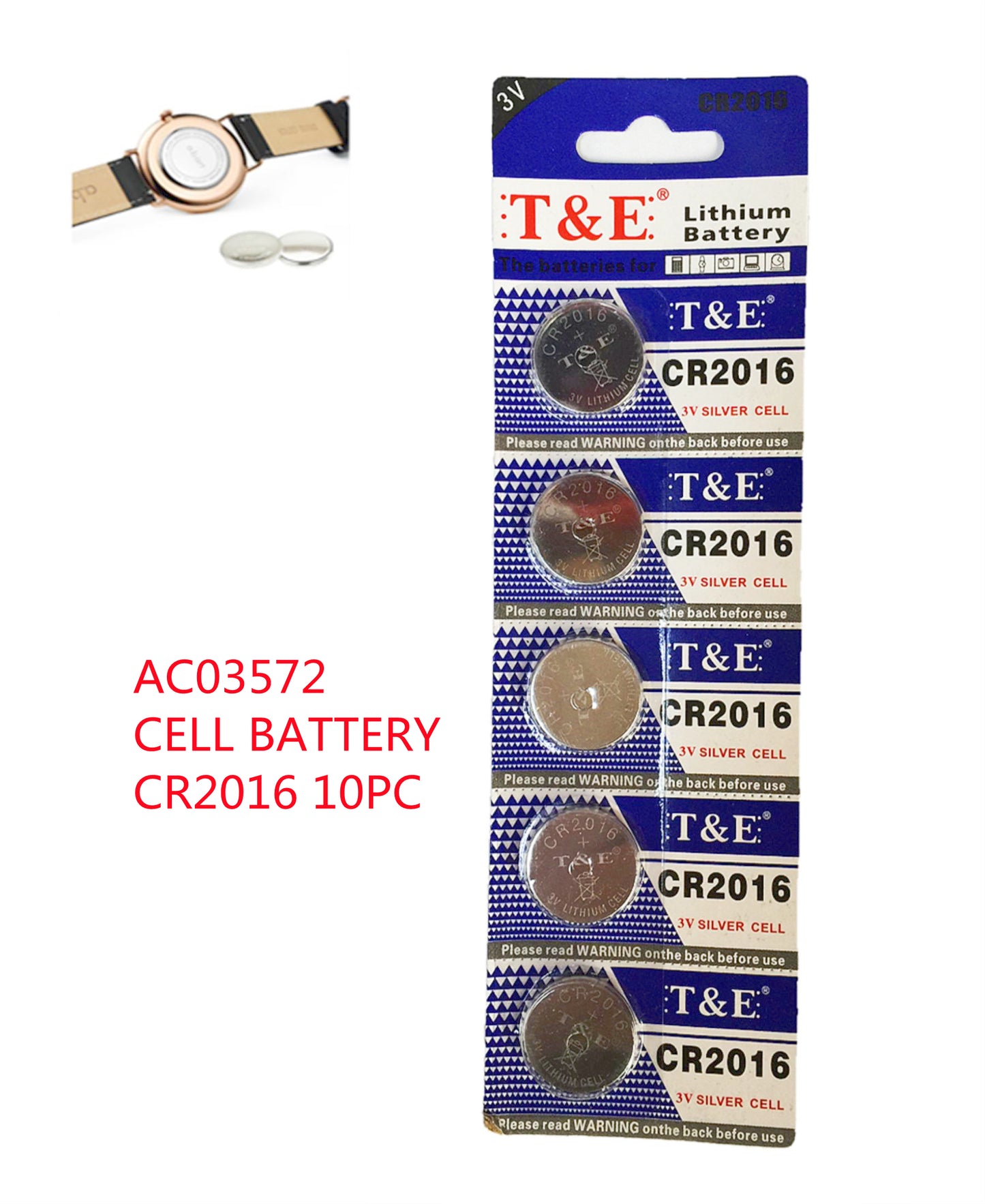 125311-CELL BATTERY CR2016 5PC S SPECIAL