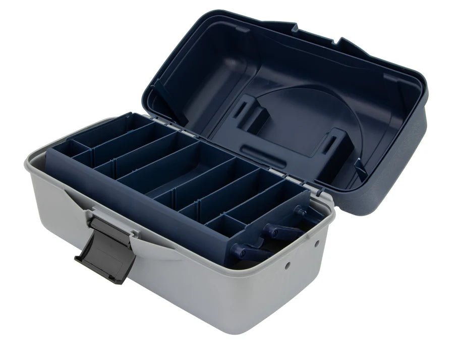Fishing Tackle Box with Single Fold Out Tray - Blue