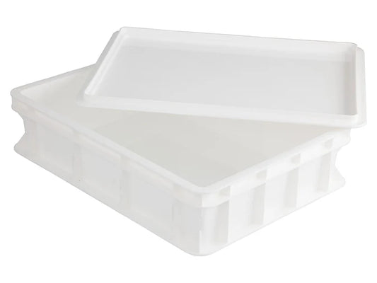 10L Food Grade Plastic Tote Bin with Lid - White