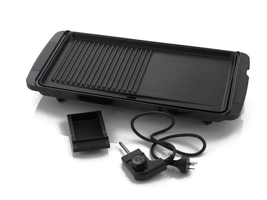 Electric Hotplate Grill | 2.0kW | Flat + Ribbed Non-Stick Hot Plate Griddle