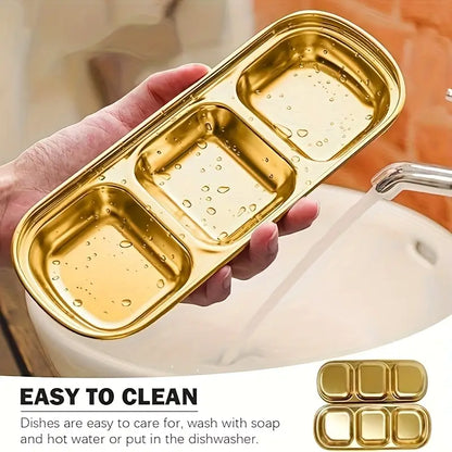 4pcs Stainless Steel Luxury Gold Dip Dish Set