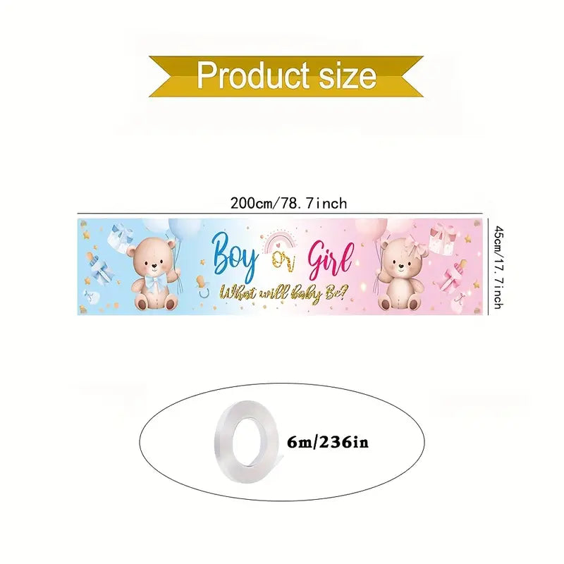 Gender Reveal Party Baby Shower Decorations Yard Banner