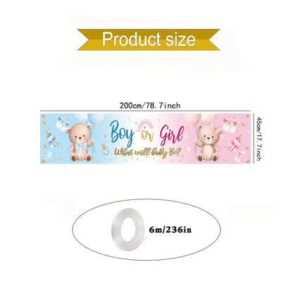 Gender Reveal Party Baby Shower Decorations Yard Banner