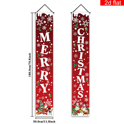 2pcs, Christmas themed couplet porch banner