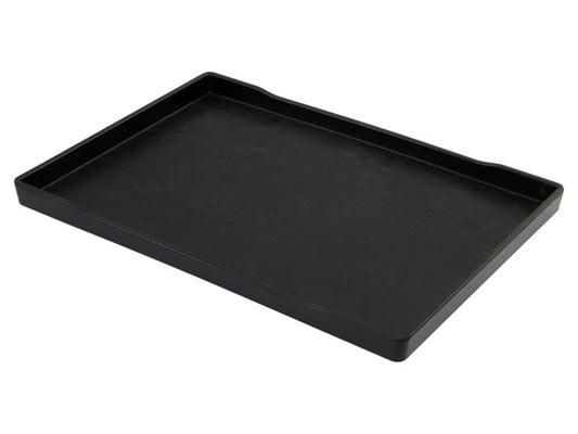 38cm Rectangular Drinks Tray with Raised Edge - Black