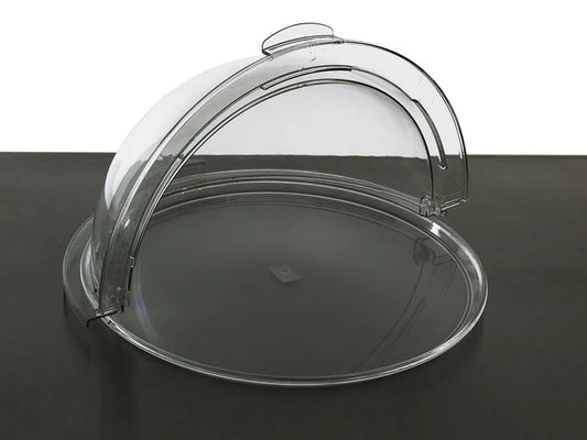 Round Cake Serving Tray with Dome Food Cover Lid - Clear Polycarbonate