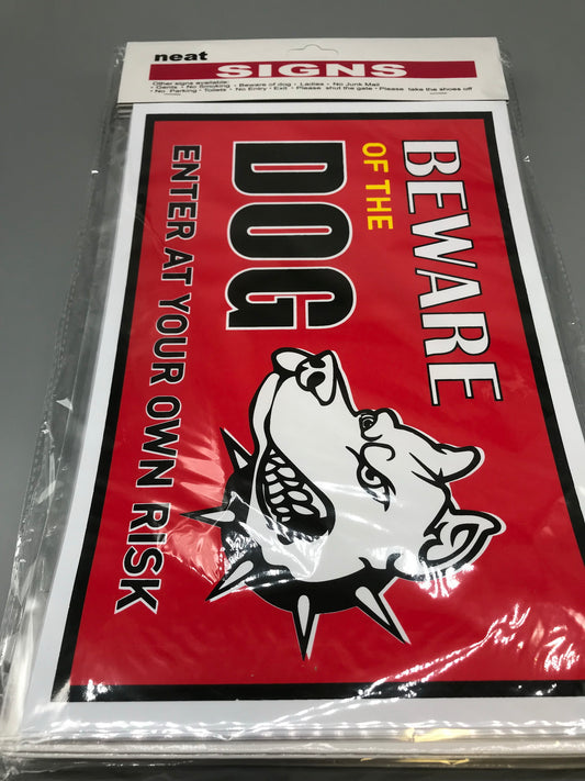 Sign- Be aware of Dog