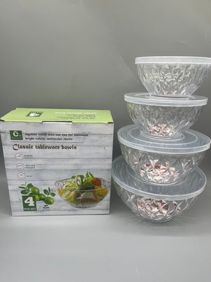 Salad bowl with lid (4pcs)