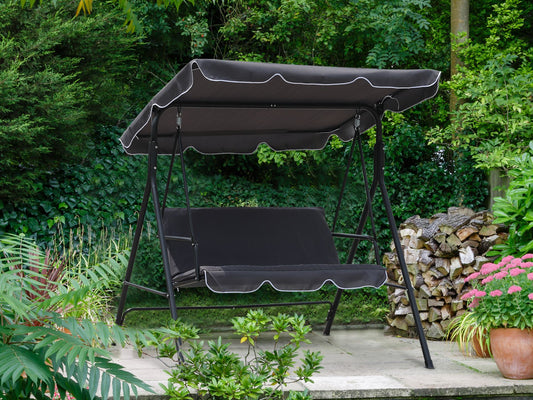 Outdoor Patio Garden 3 Seater Swing Seat - Blue and White