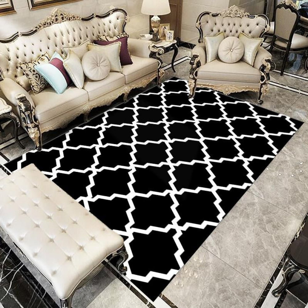Modern Black with White Pattern Rug Type 8 – Big Bazaar