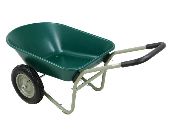 66L Wheelbarrow with Heavy Duty Plastic Tray & 2 Wheels - 150kg Load