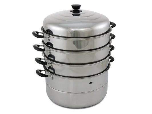 40cm Steamer Pot 3 Layer + Lid | Stainless Steel Commercial Kitchen Steamers