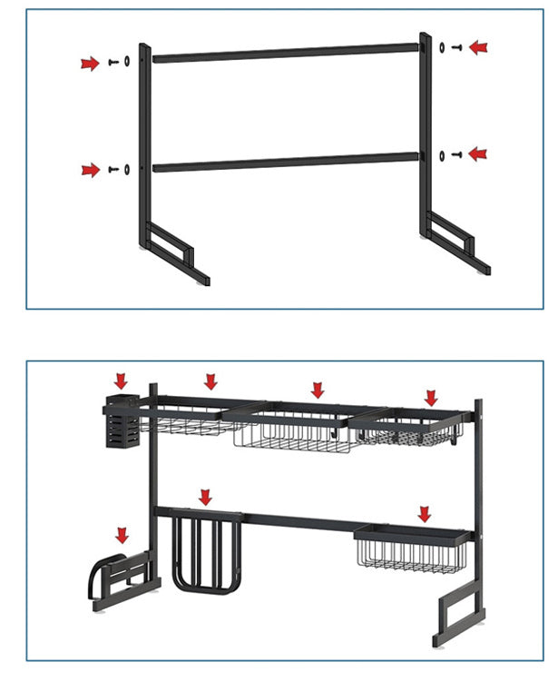 Stainless Counter Top Rack Kitchen Stainless Steel Countertop Sink Rack - Wide – Big Bazaar