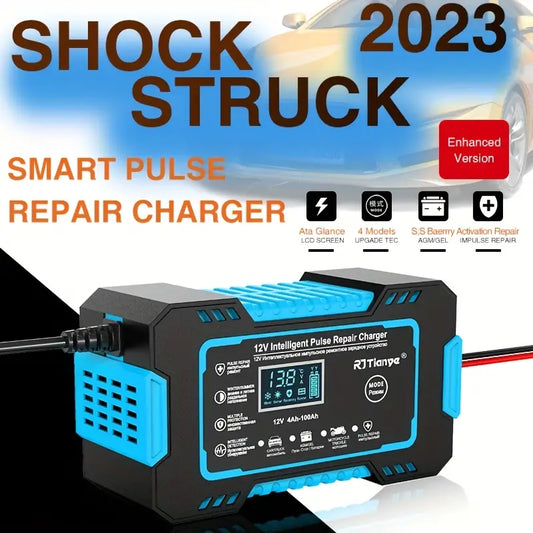 RJTIANYE 12V 6A Smart Pulse Charger with LCD Display