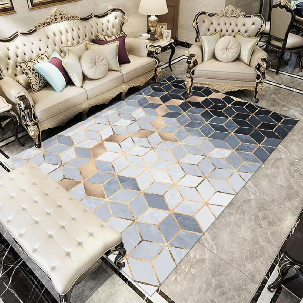 Checkered Black Grey Pattern Rug Type 1 – Big Bazaar