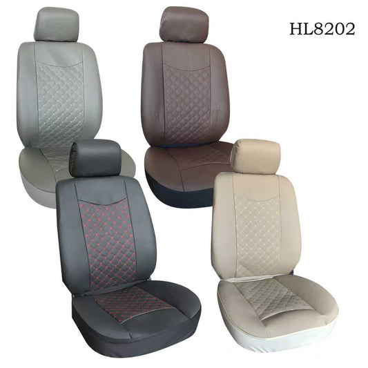 PU Car Seat Covers - BEIGE FULL SET 5 PCS