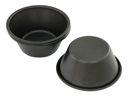 Pie Dish Round 12cm x 5cm Deep Non-Stick Pan Tart Tin - Set of 4